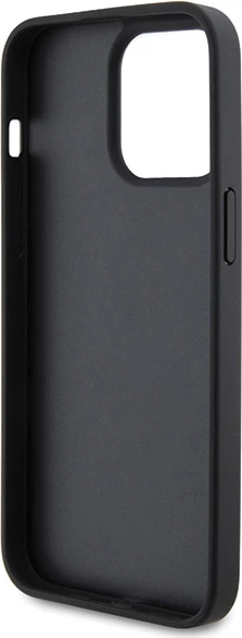 Mbështjellës Ferrari Quilted Metal Logo për iPhone 15 Pro Max, e zezë