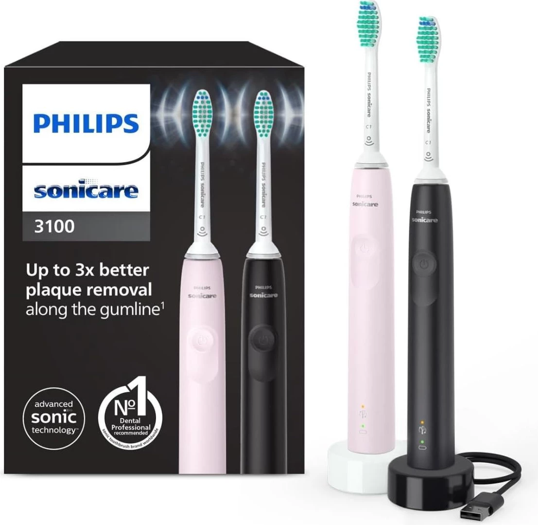 Furçë dhëmbësh elektrike Philips Sonicare 3100 HX3675/15, sonic, e zezë