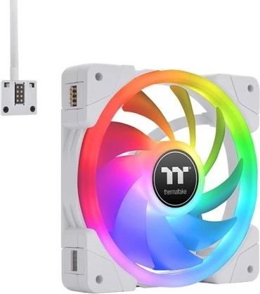 Ventilatorë kasë Thermaltake SWAFAN EX14 RGB 140mm, 3 copë, i bardhë