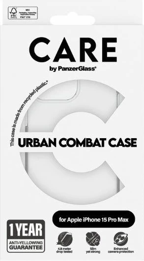 Mbështjellës PanzerGlass Urban Combat Case për iPhone 15 Pro Max, Transparent