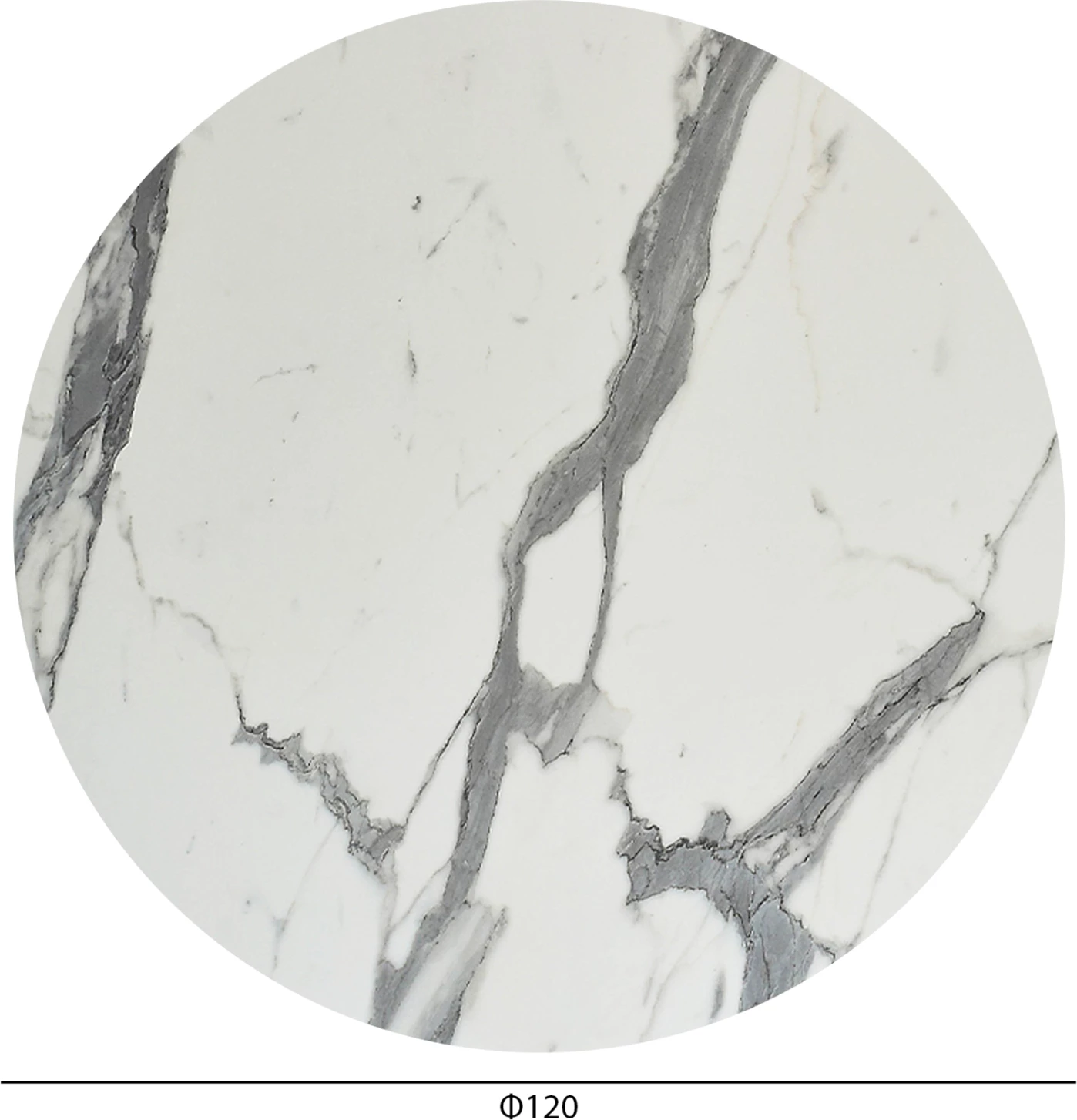 Sipërfaqe tavoline rrethore, ngjyrë mermeri të bardhë, FH6351.31, 120cm