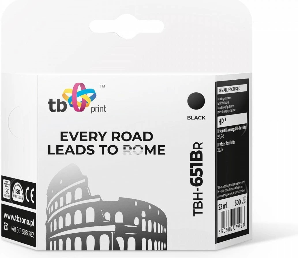 Toner TB Print TBH-651BR për HP DeskJet Ink Advantage 5575/5645, OfficeJet 202/202c, i zi