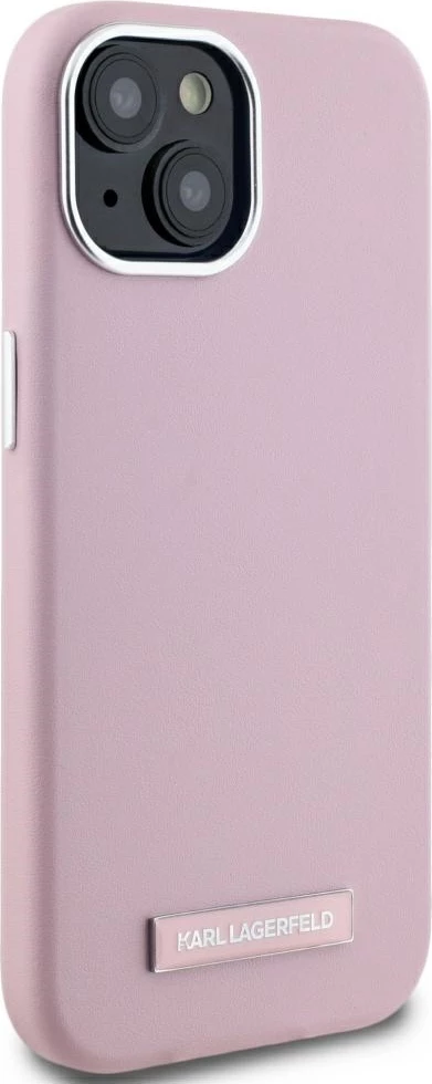 Mbështjellës Karl Lagerfeld FW Metal Plate MagSafe për iPhone 15, Rozë