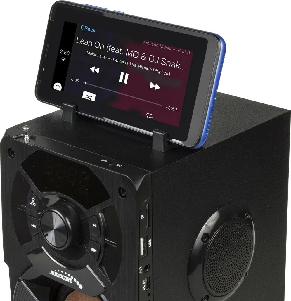 Altoparlant portabël Bluetooth Audiocore AC730, 11W, me ndriçim LED, i zi