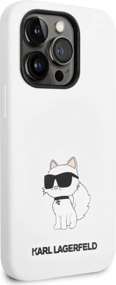 Mbështjellës Karl Lagerfeld Silicone Choupette për iPhone 14 Pro Max, Bardhë