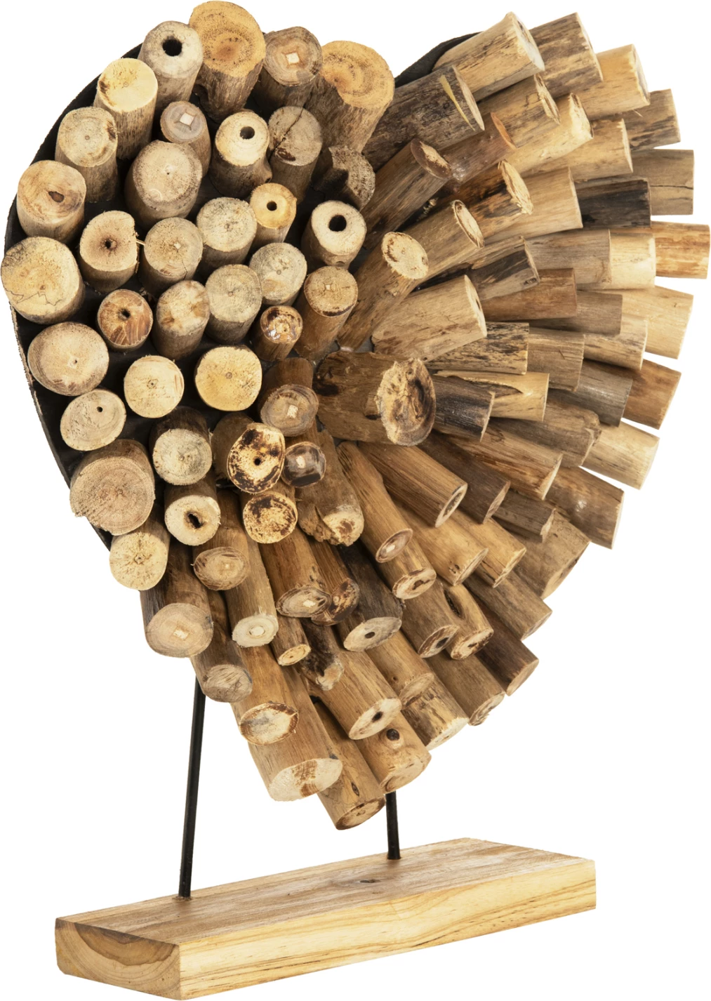 Dekor tavoline SHINZO, formë zemre, dru dege TEAK, ngjyrë natyrale, 53x5x51H cm