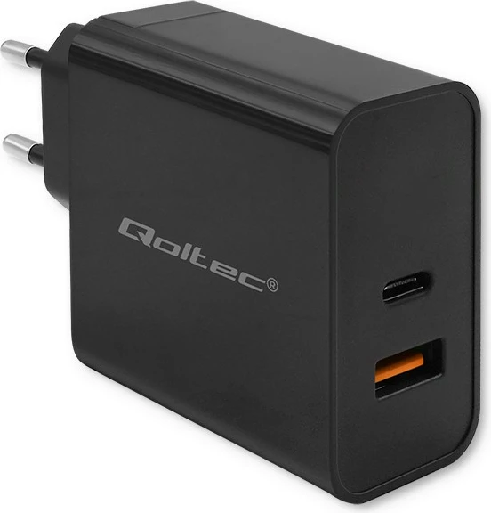 Karikues muri Qoltec 52381, 90W, 1xUSB-C, 1xUSB, i zi