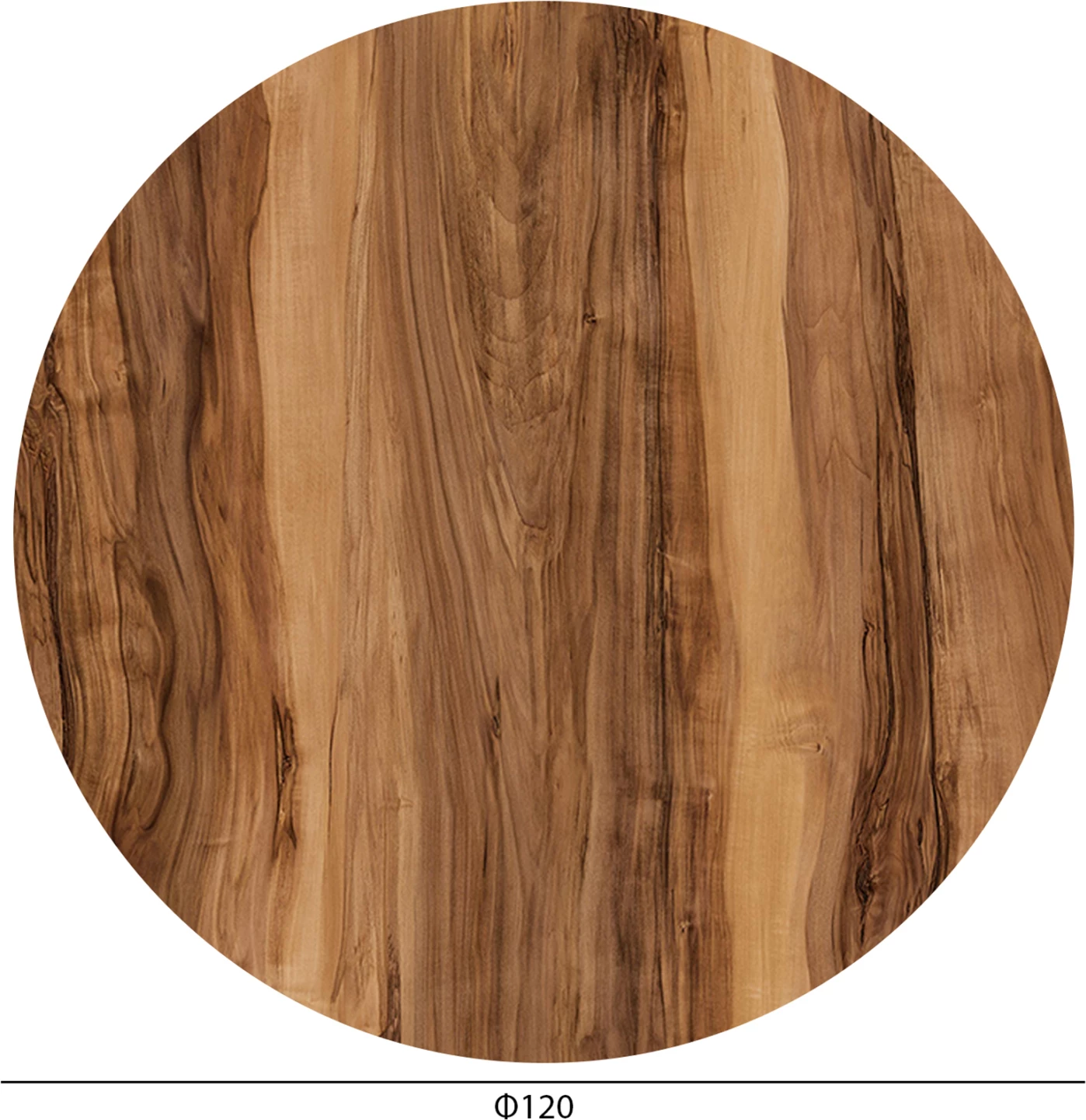 Sipërfaqe tavoline rrumbullake, ngjyrë Indian Sheesham, HPL, Φ120cm