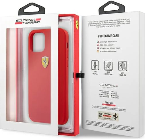 Mbështjellës Ferrari FESSIHCP13SRE për iPhone 13 mini 5.4", silikon, kuq