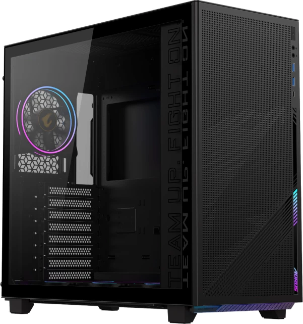 Kasë GIGABYTE AORUS C400 GLASS Mid Tower ATX, USB-C USB 3.2 Gen2, RGB, e zezë