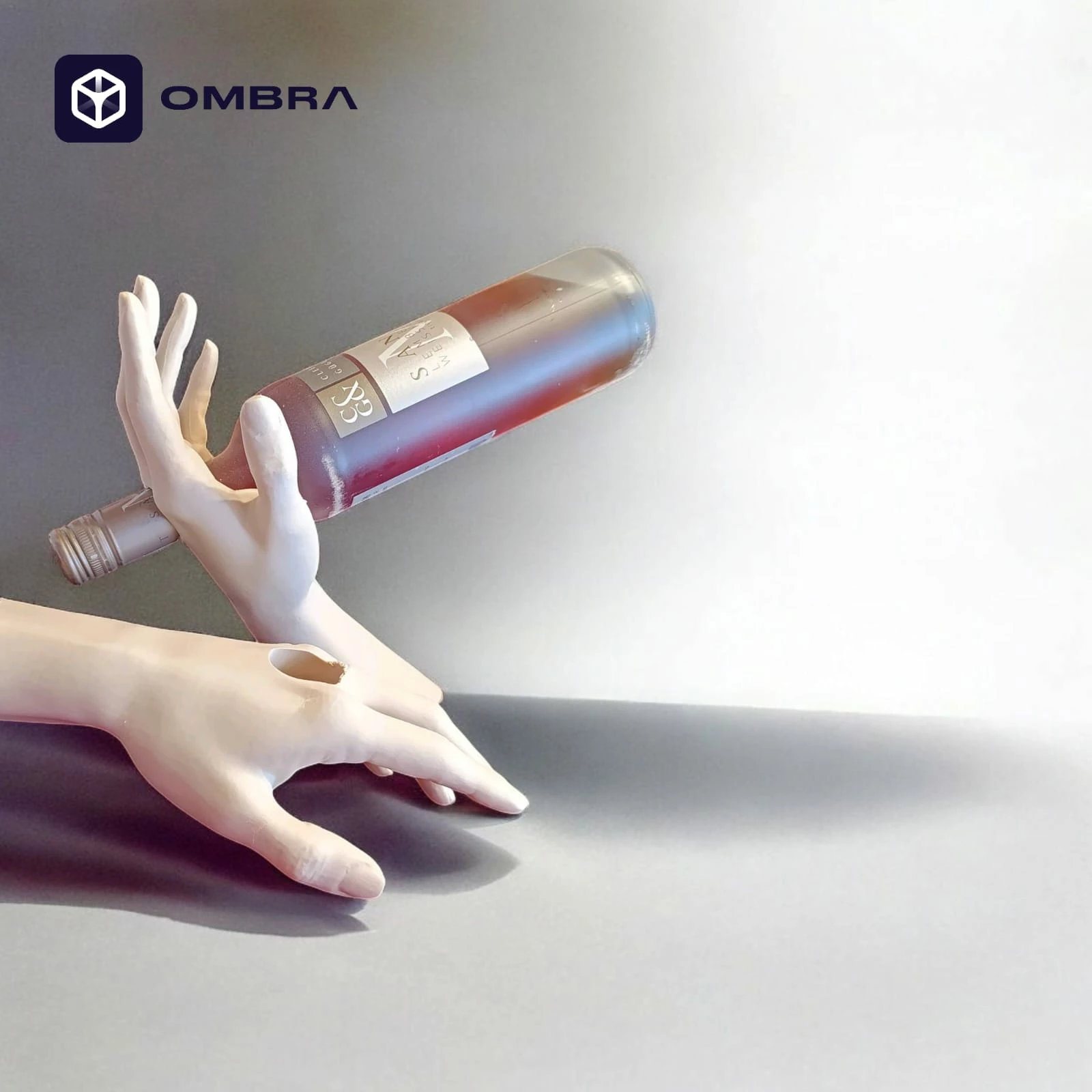 Mbajtëse për shishe të verës "Hand Wine Holder", e bardhë