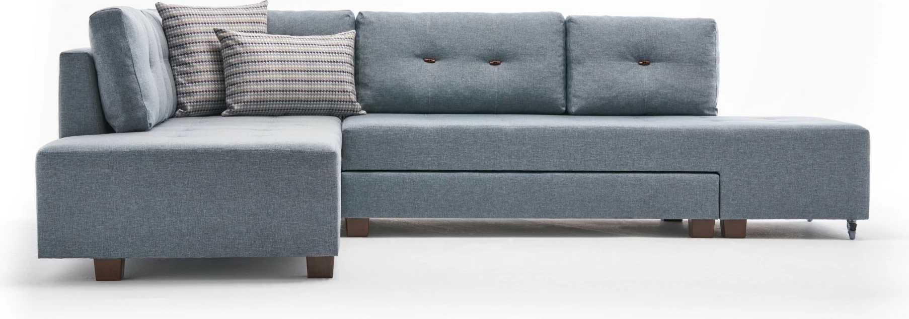 Kënd divan-krevat Atelier del Sofa, kënd Manama majtas, ngjyrë kaltër e çelët