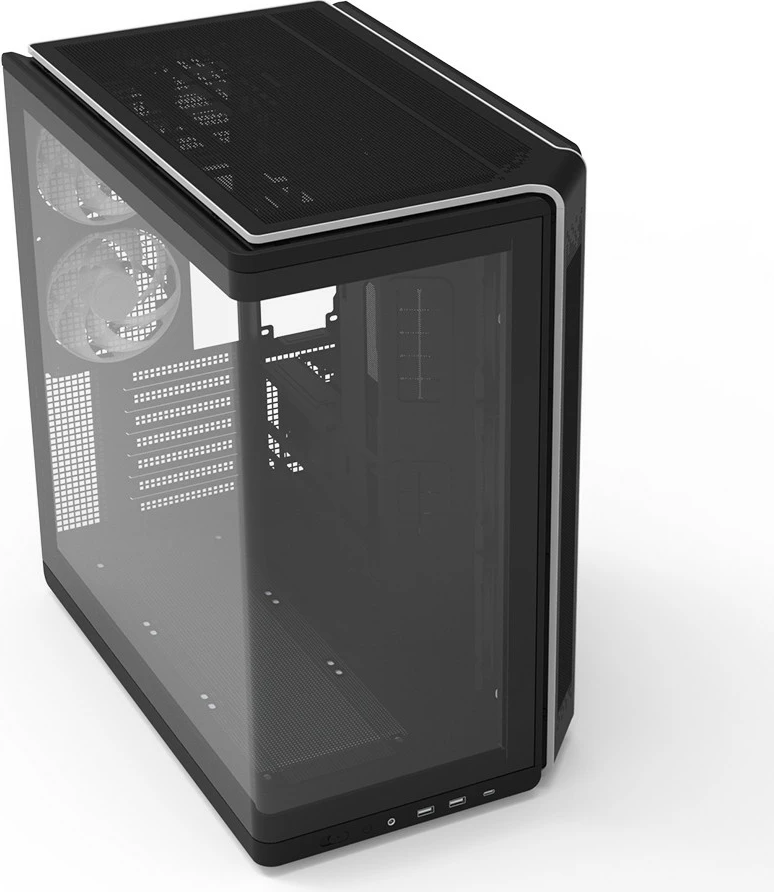 Kasë Zalman P60 Black Mid-Tower, ATX/Micro ATX/Mini ITX, 5x ARGB ventilatorë, USB Type-C, panel xhami, e zezë