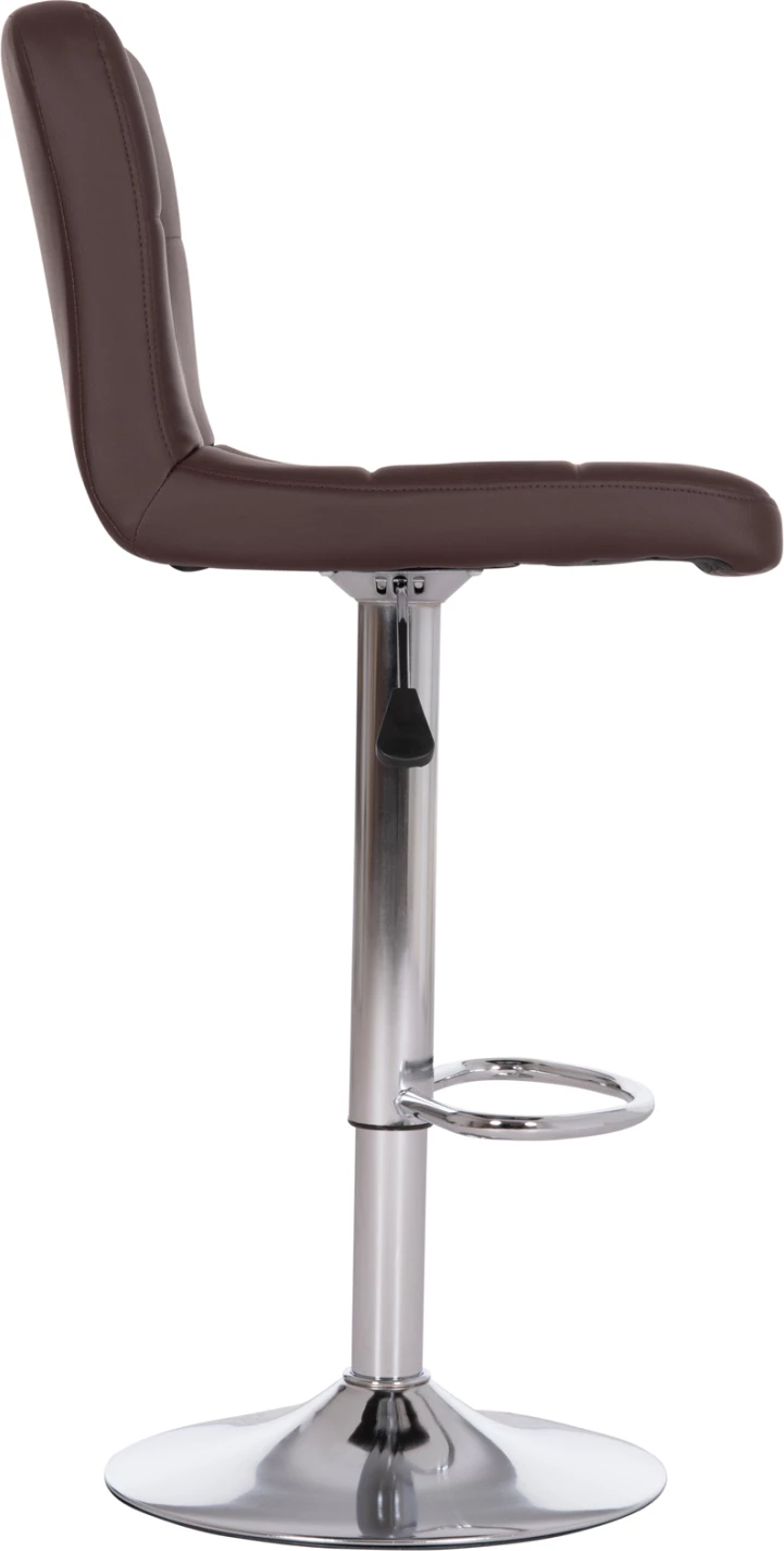 Karrige për bar rrotulluese DIANA, lëkurë PU kafe, metal krom, 44x52x109cm, set prej 2 copash