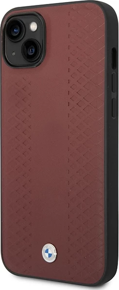 Mbështjellës BMW BMHCP14S22RFGR për iPhone 14 6.1", lëkurë, Diamond Pattern, e kuqe burgundy