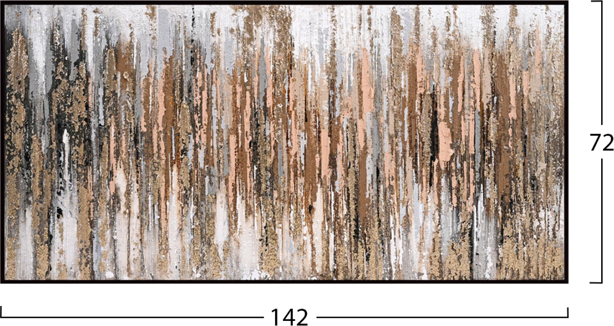 Pikturë muri abstrakte, kornizë PS e zezë, FH4574.01, 142x4.5x72 cm