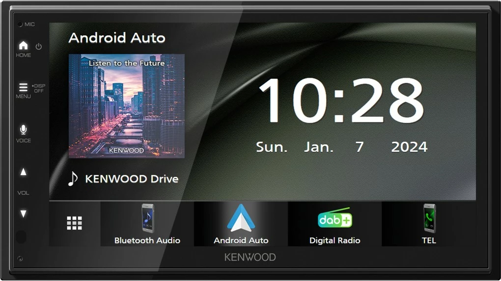 Radio multimedia Kenwood DMX5023DAB, 6.8 inç, Bluetooth, Android Auto, Apple CarPlay, e zezë