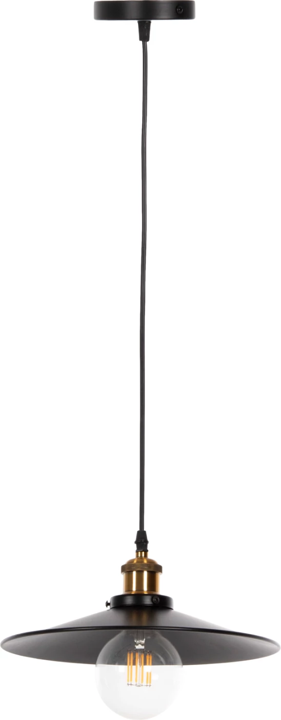 Llambë varëse tavani FH4162, metal i zi, detaj ari në majë, Φ30x109H cm