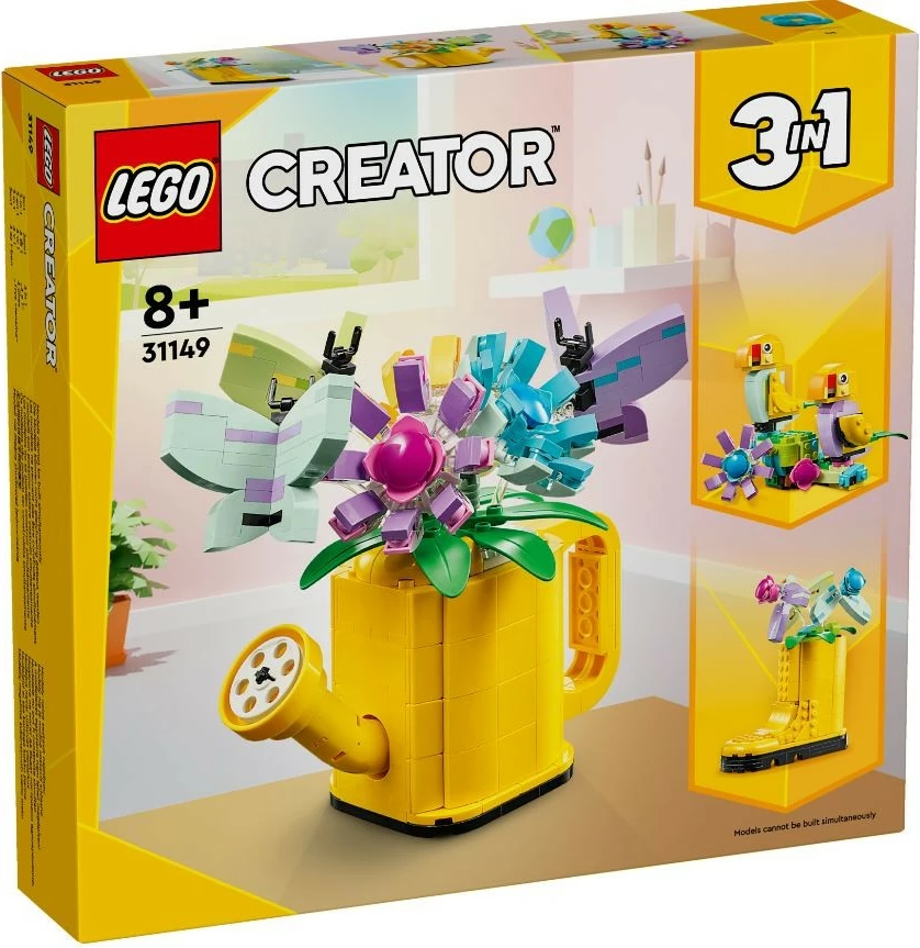 Set ndërtimi LEGO Creator 31149 Flowers in a Watering Can, 420 pjesë, plastikë, 3-në-1