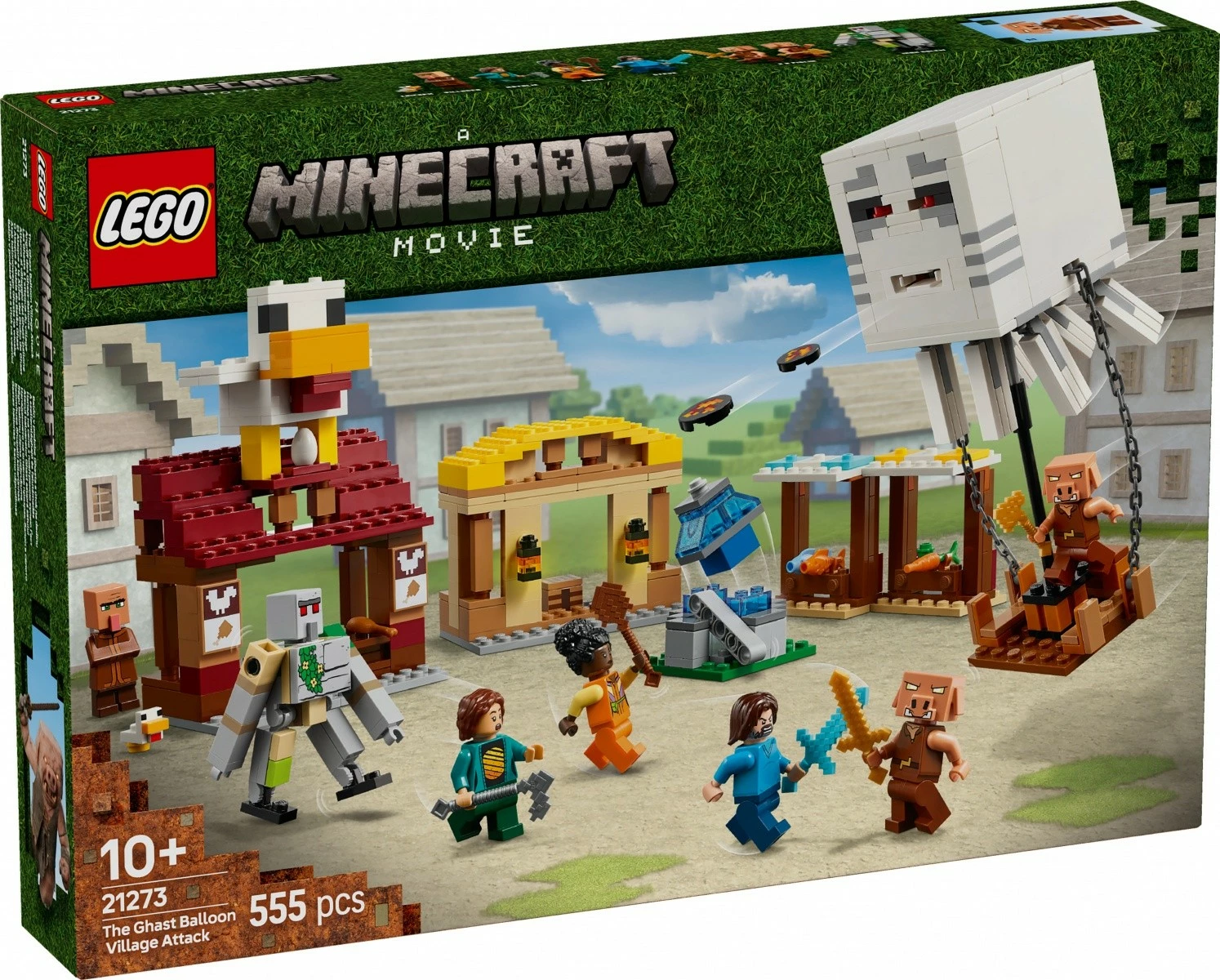 Set LEGO Minecraft 21273 Balloon Ghost Attack on Village, 555 pjesë
