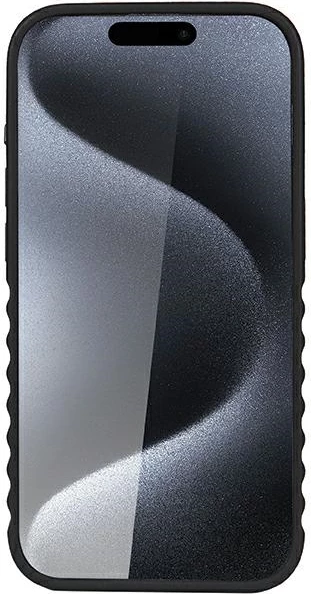 Mbështjellës Audi për iPhone 15 Pro Max, lëkurë sintetike, MagSafe, i zi