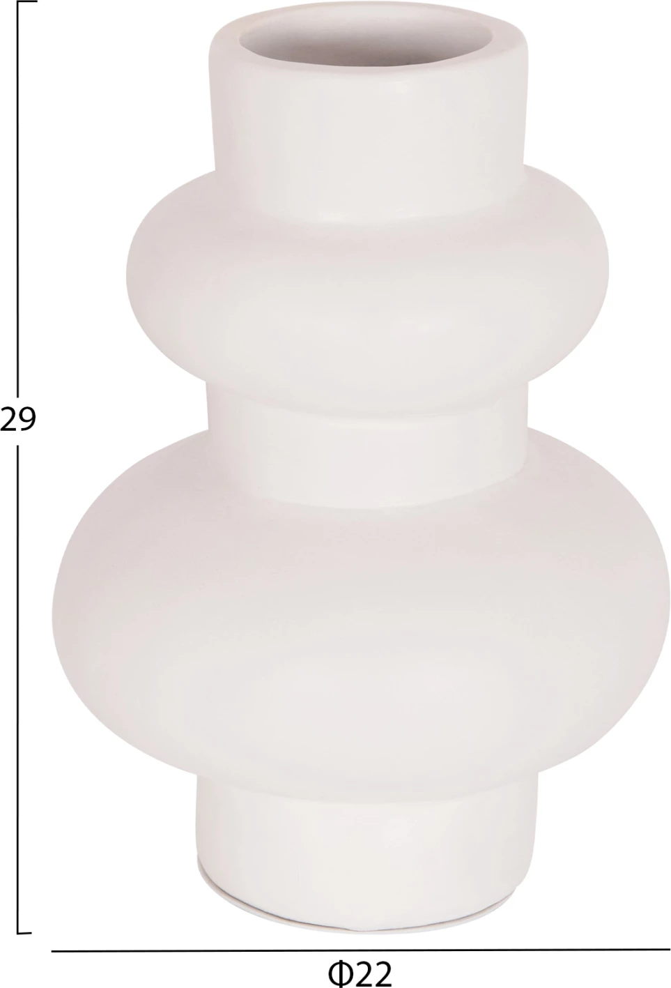 Vazo dekorative tavoline LEMA, terrakotë e bardhë, FH4664.02M, 22x29cm