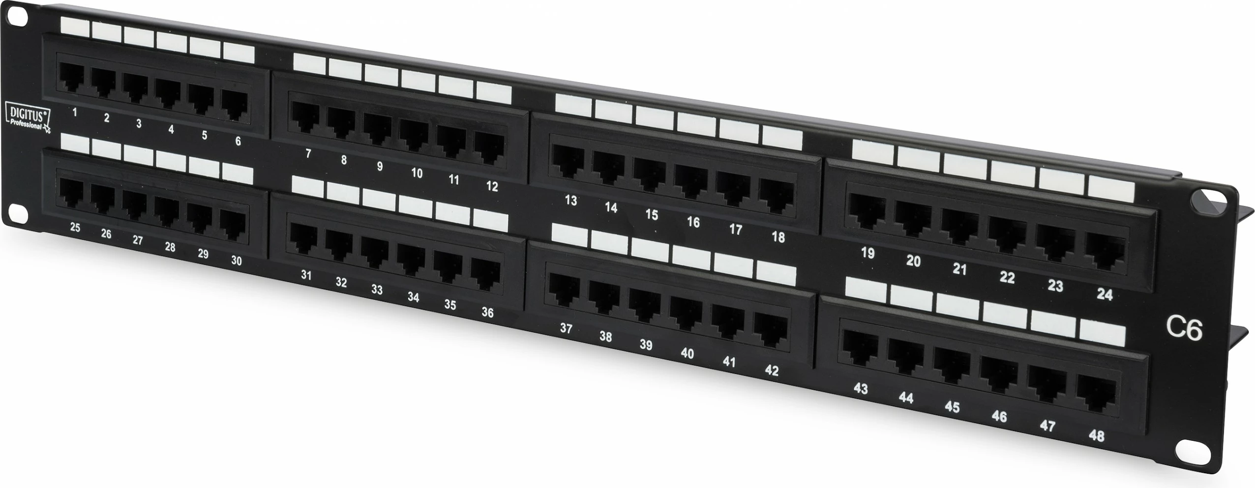 Patchpanel Digitus 48-port Cat6, rackmount, i zi