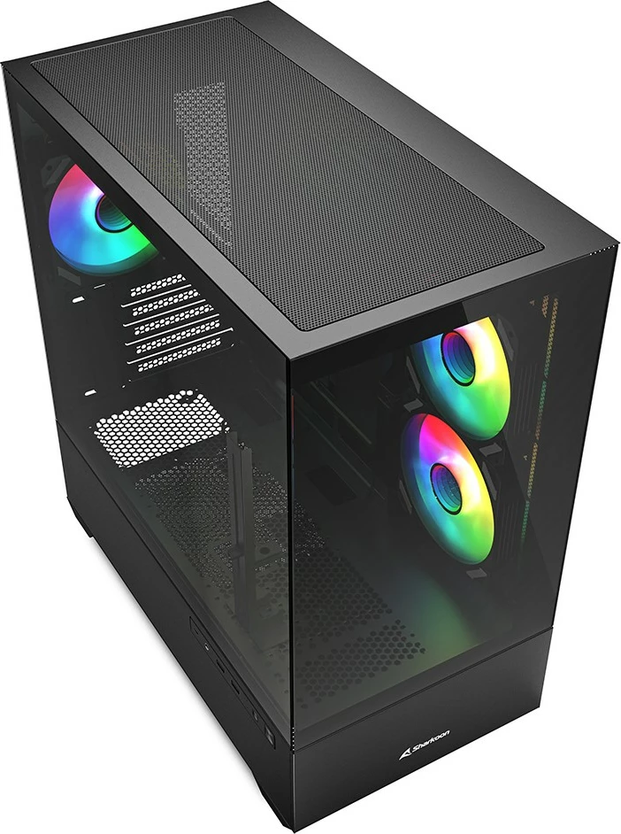 Kasë Sharkoon MK6 RGB, Midi Tower, bardhë, xham i temperuar, RGB