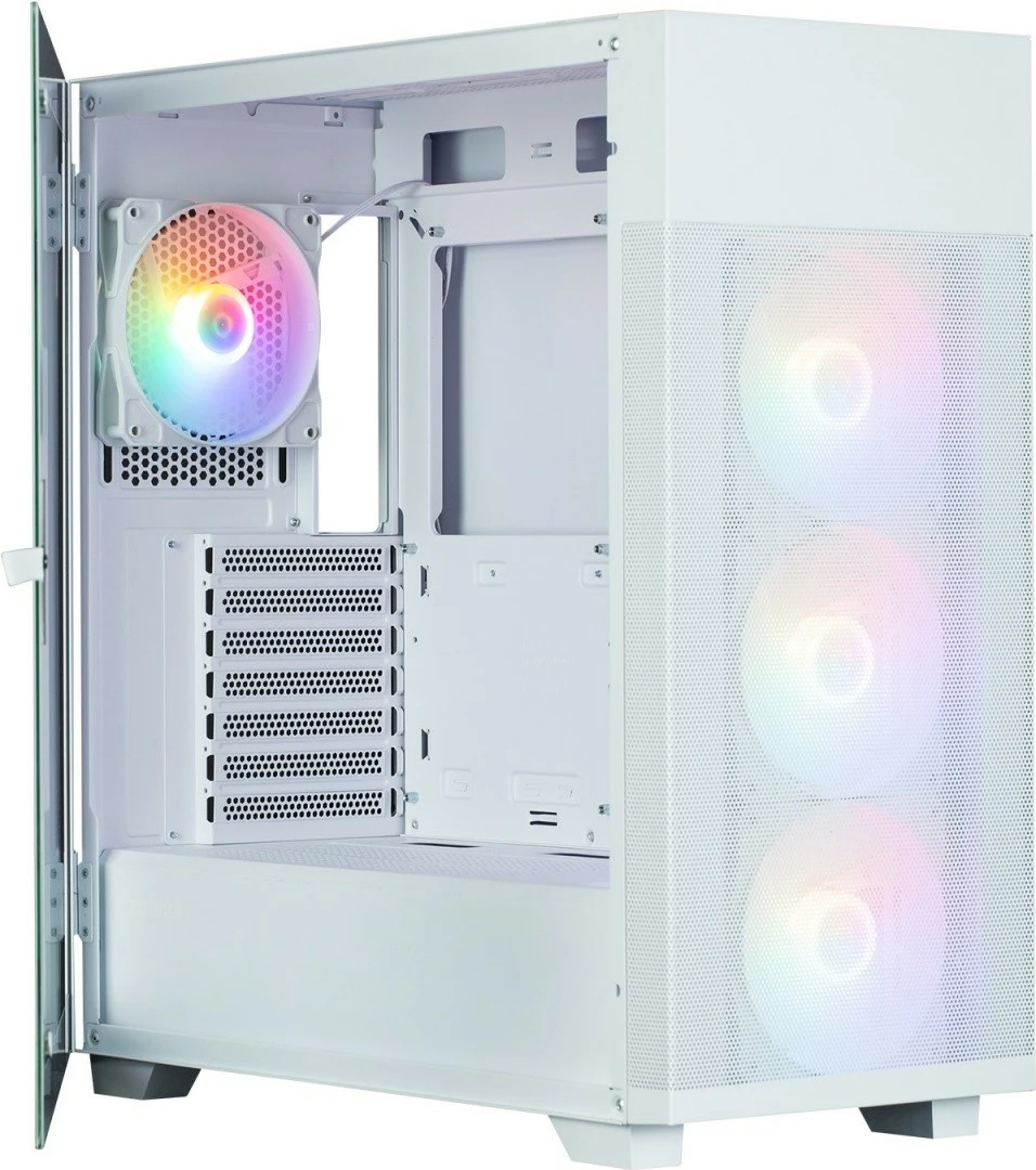 Kasë Zalman S5 NEO, ATX Mid Tower, 4 ventilatorë RGB, e bardhë