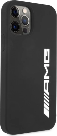 Mbështjellës Mercedes AMG Silicone Big Logo për iPhone 12 Pro Max, i zi