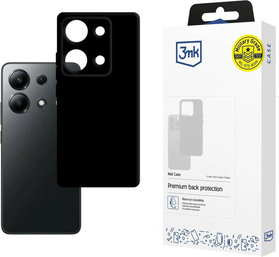 Mbështjellës 3mk Matt Case për Xiaomi Redmi Note 13 4G, i zi