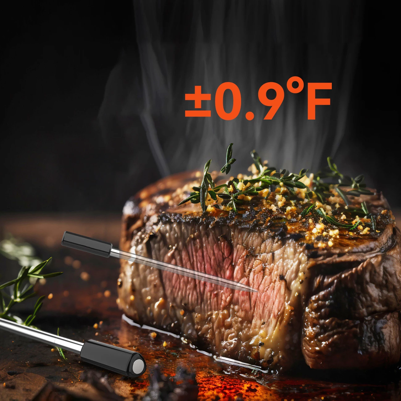 Termometër kuzhine smart, Metapen Meatmeet Pro, Bluetooth me aplikacion, për grill/furrë/tymues, e zezë