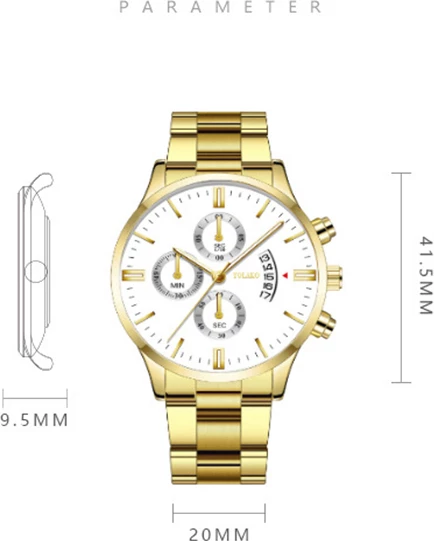 Orë dore Geneva ODG3 për meshkuj, e bardhë/e artë