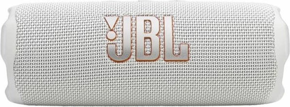Altoparlant portativ Bluetooth JBL Flip 7 (JBLFLIP7WHT), 35W RMS, IP68, deri 16 orë, bardhë, me rrip dore + karabiner