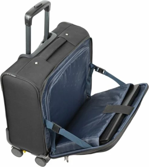 Çantë trolley udhëtimi RIVACASE 8481, 20\", për laptop 15.6\", 25 L, ECO RPET, e zezë