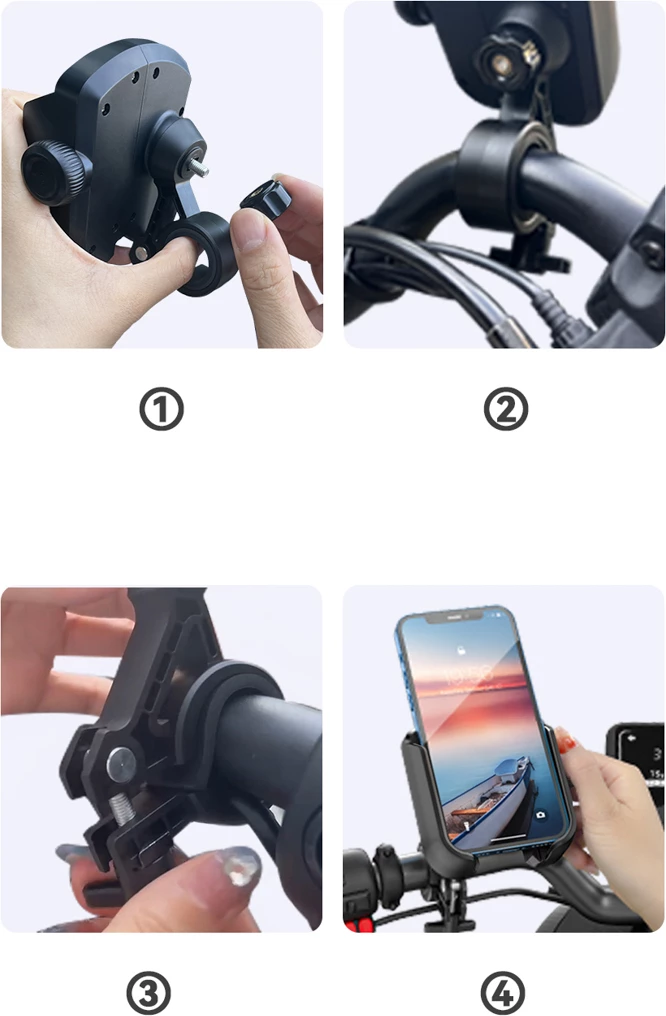 Mbajtës telefoni Joyroom JR-ZS431 për biçikletë, motoçikletë, skuter, e zezë