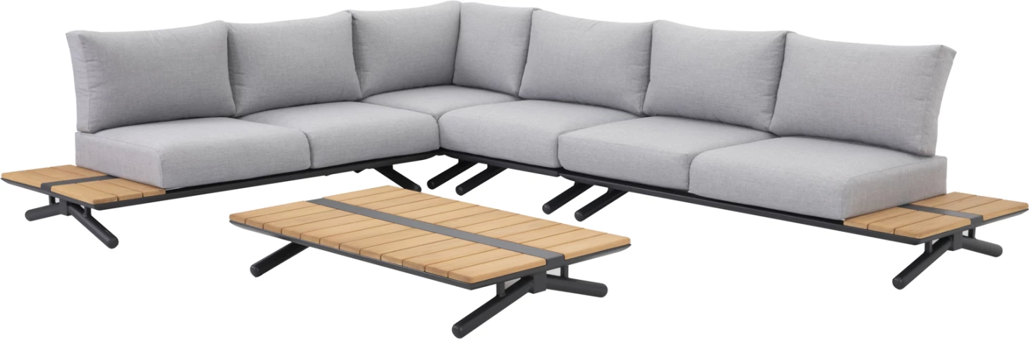 Set këndi për terasë, 5 pjesë, alumin, dru eukalipt, litar, MEILANI CD6190