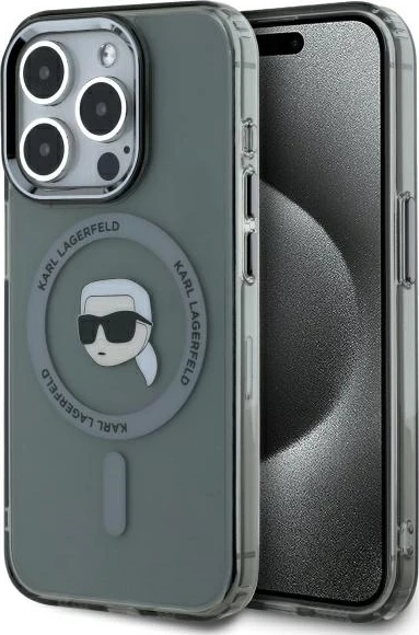 Mbështjellës Karl Lagerfeld KLHMP15XHLSKIK për iPhone 15 Pro Max 6.7", i zi, MagSafe