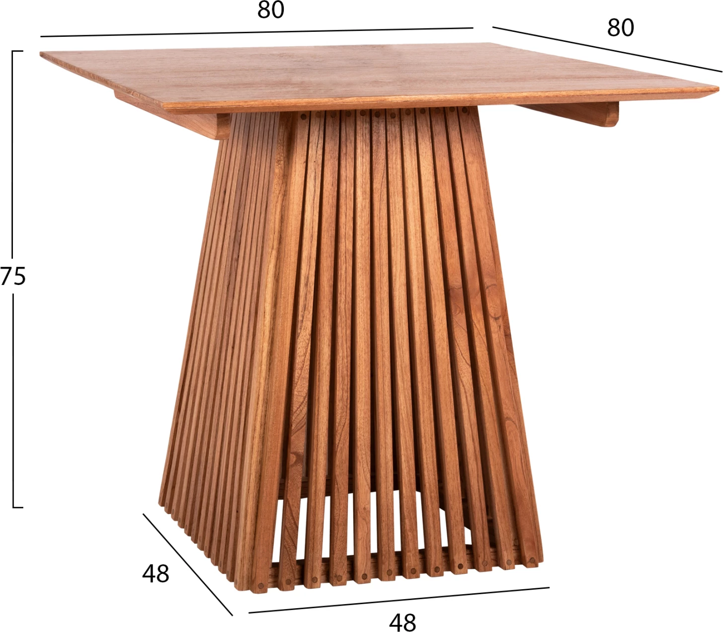 Tavolinë katrore për ngrënie, FRANTZ, dru MINDI, 80x80x75H cm