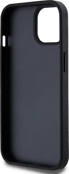 Mbështjellës DKNY Leather Checkered Mono Pattern & Printed Stripes për iPhone 13/14/15, i zi