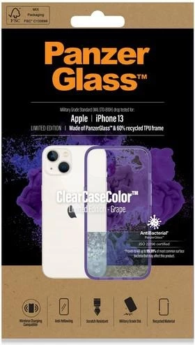 Mbështjellës PanzerGlass ClearCase për iPhone 13/14/15, transparent vjollcë
