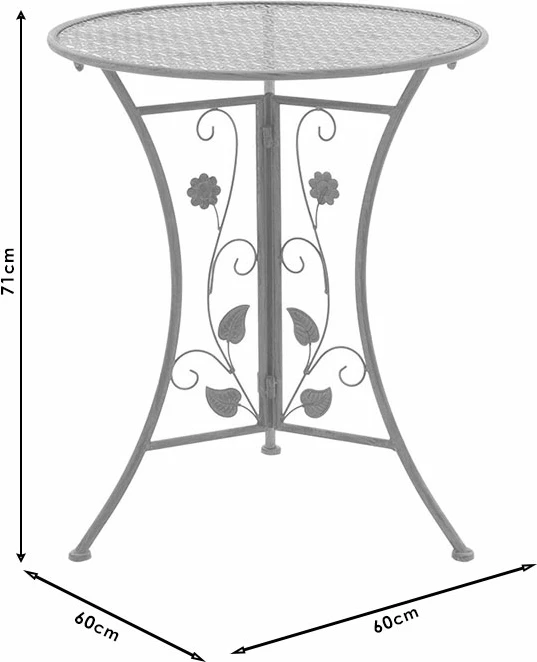 Set tavoline me karrige 3 copë Abriel metal antik antracit