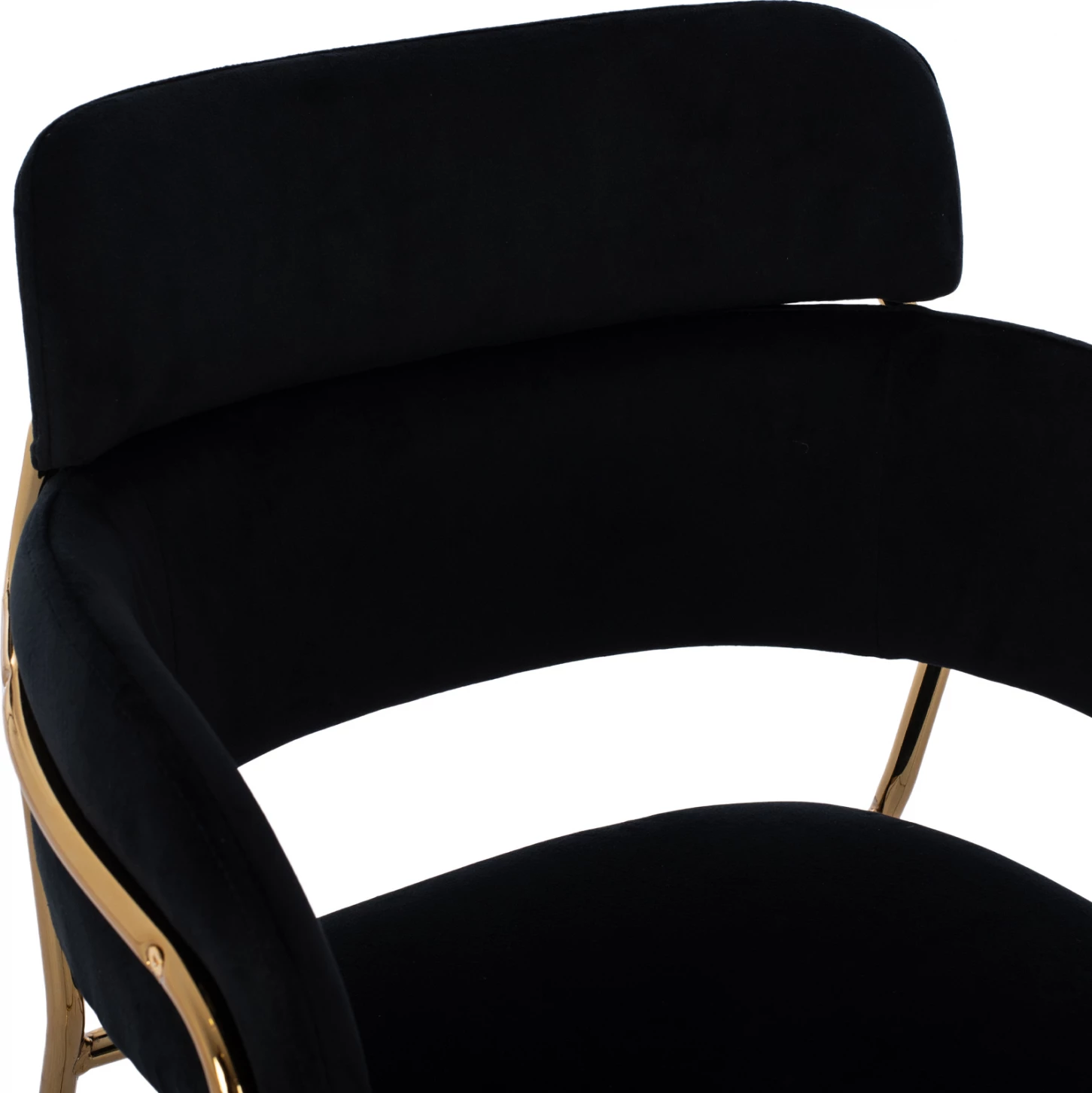 Karrige mesatare për bar, FH8735.04, kadife e zezë, kornizë e artë, 54x58x95 cm., set prej 2 copë