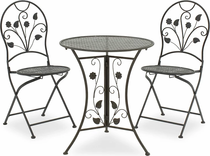 Set tavoline me karrige 3 copë Abriel metal antik antracit