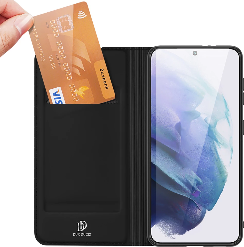 Mbështjellës Dux Ducis Skin Pro për Samsung Galaxy S22+, eko lëkurë, i zi