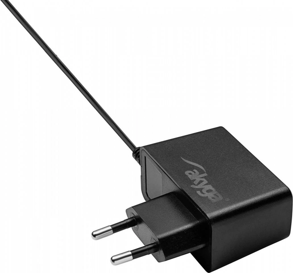 Adapter rryme AKYGA AK-PD-33 12V/1A 12W, kabllo 1.5 m, konektor 5.5x2.1 mm, i zi