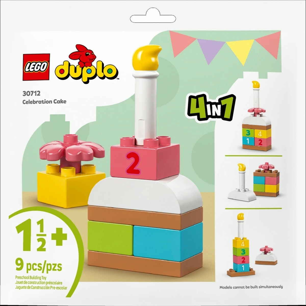 set blloqe ndërtimi, LEGO DUPLO 30712 Celebration Cake, 9 pjesë, 18m+, set i vogël