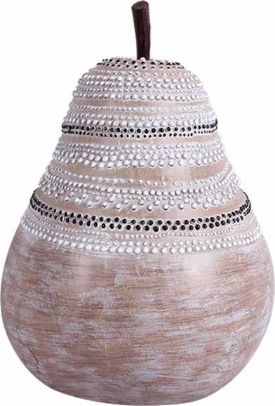 Dardhë dekorative ULMUS, polirezine, natyrale-e bardhë, 17x16x23cm