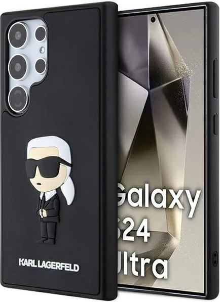 Mbështjellës Karl Lagerfeld 3D Rubber Ikonik për Samsung Galaxy S24 Ultra, i zi