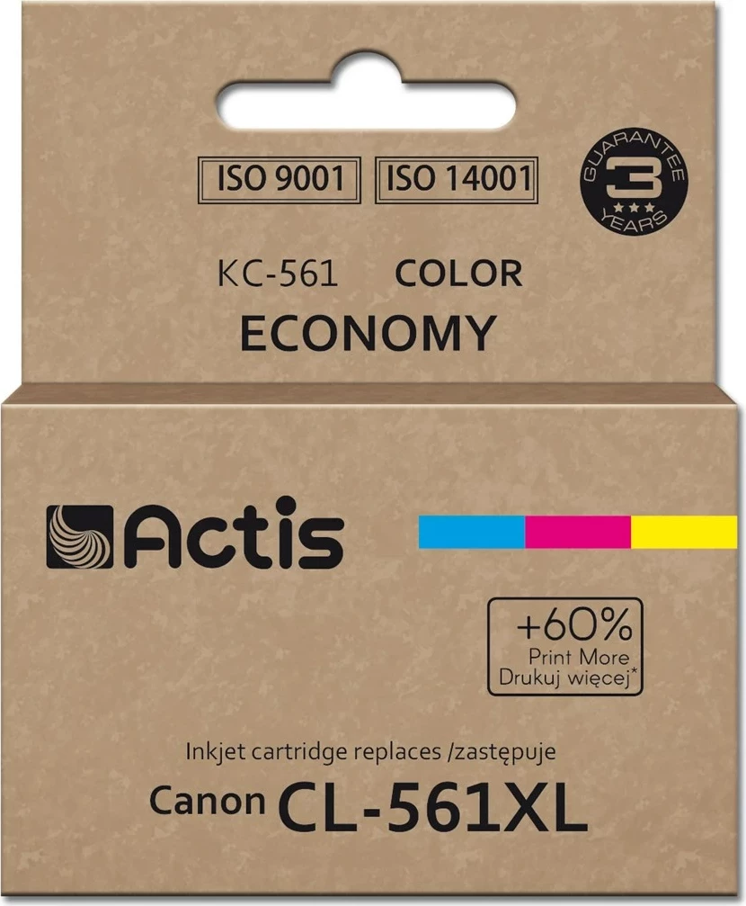 Toner Actis KC-561 për printer Canon, zëvendësim Canon CL-561XL, 18ml, blu, vjollcë, verdhë